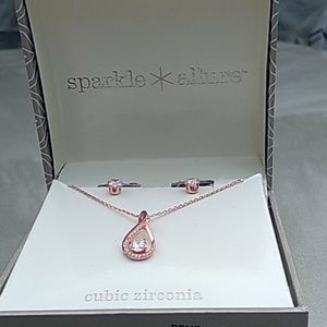 Sparkle Allure rose gold plated necklace set